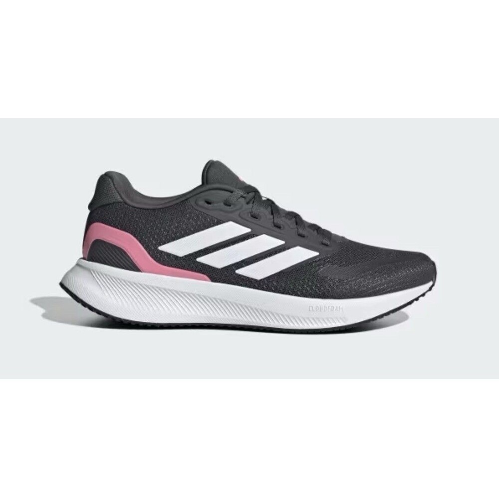 Adidas Runfalcon 5 Little Girls Sz 4 Shoes Black Pink Slip On Athletic Sneaker - Picture 3 of 16